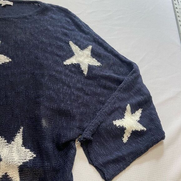 FATE Blue White Star Top Blouse Size Medium - Picture 2 of 8